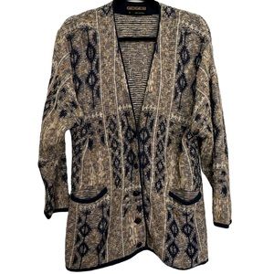 Vintage Geiger Austria Multicolor Wool Chunky Button Down Pocket Cardigan 38 8